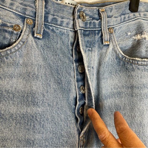 AGOLDE 90s Mid Rise Jean Size 26 Loose Fit Distressed Destroyed - Picture 4 of 14